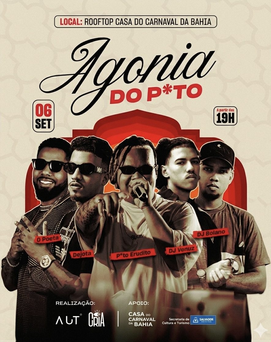 Cartaz Agonia do P*to — Rooftop · 06 set